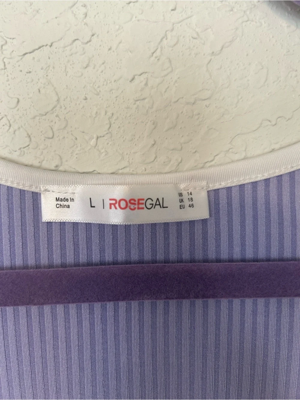 Rosegal Lavender and Cream Striped Top with Velour Accent, Romantic Retro Sz L - Picture 3 of 10